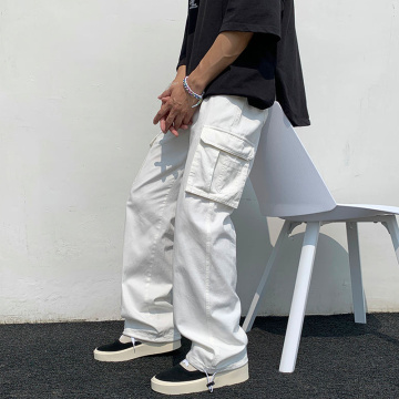 पुरुषों के फैशन स्ट्रीटवियर हिप-हॉप पॉकेट कार्गो पैंट