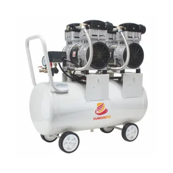 120 Psi Portable Two-Stage Silent Piston Air Compressor with Vacuum Pump (White, Oil-Free, 8 Bar)
