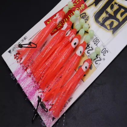OUNA High Carbon Steel Fishing Gear: Luminous Lure Sabiki Squid Rigs for Sea Fishing