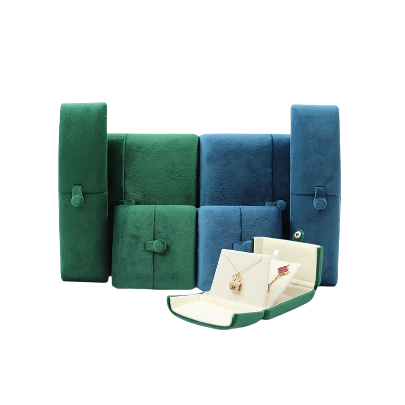 Velvet double-opening jewelry box for rings bracelets