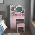 LED Round Mirror Makeup Vanity Dressing Table