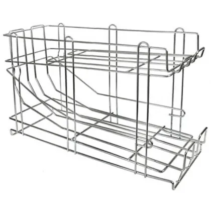 Stackable Chromed Wire Shelf Organizer for Pantry & Can Storage Rack