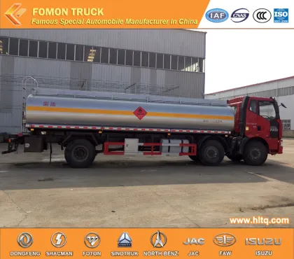 FAW 6X2 aluminium oil tank truck