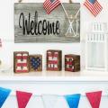 Decorative American Flag Home Word Sign