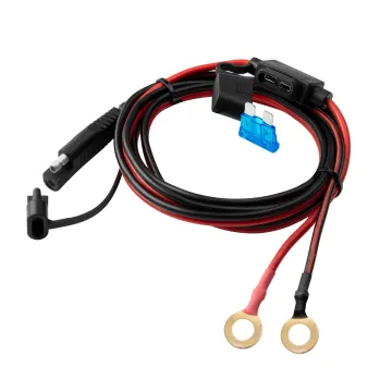 14 AWG SAE to O-Ring Terminal Connectors Harness Wire Quick Disconnect Fuse Blade Battery Charging Cable for Motorcycle, Car, and RV