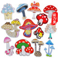 10pc cartoon red pink blue yellow white mushroom embroidered ironing on patch