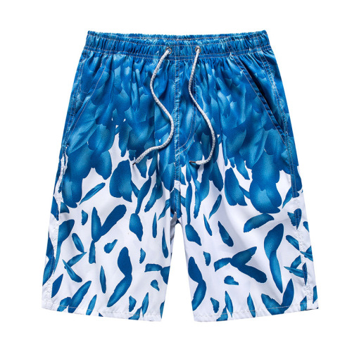 Shorts de praia de nylon casual azul