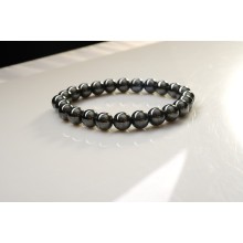 Classical Style Magnetic Hematite Bracelet health 8mm Round Semi Precious stone Stretch women men Charms jewelry bangle