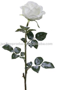 81cmH Rose with Snow Finish, Artificial Rose Flower