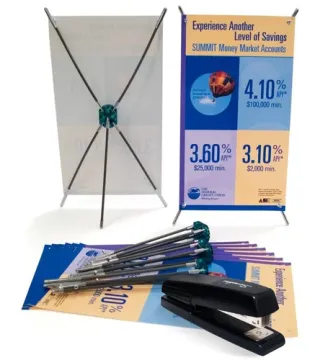 Mini Desktop X Banner Stand - A3/A4 Size Tabletop Stand