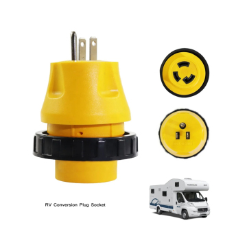 RV Power Cord Adapter: 15A to 30A Anti-loosening Plug Socket