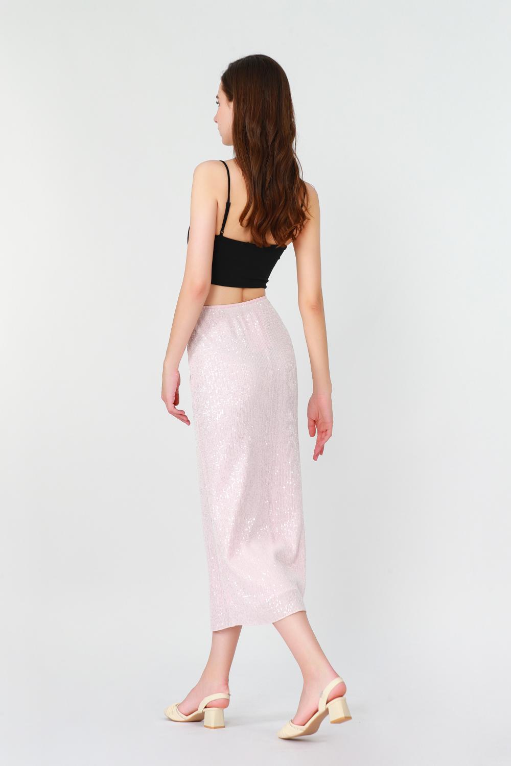 Ladies Sparkling Knee-length Skirt