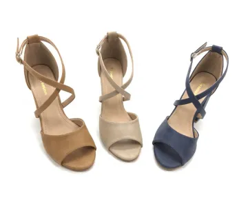 Classic Crisscross Peep Toe Block Heel Sandals Women