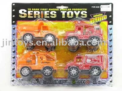 Plastic Toy, Friction Truck &amp; Fire Engine(4in1)