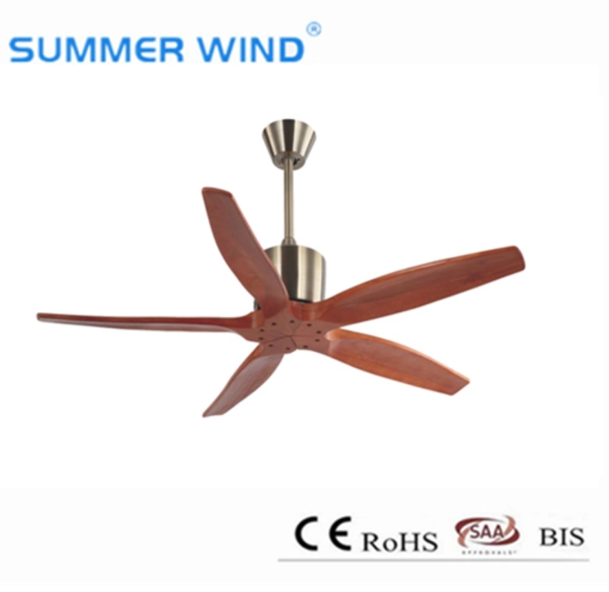 Safe and reliable wooden leaf ceiling fan