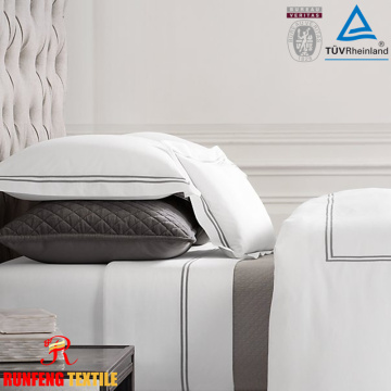 Italian Hotel Satin Stich White Pillowcases(Set of 2)
