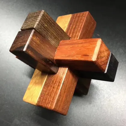 Personalized Chinese Wooden Puzzle Toy: Kong Ming Lock Luban Puzzle Gift