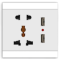 ダブルUSBと2つのギャング3ギャングソケット