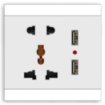 ダブルUSBと2つのギャング3ギャングソケット