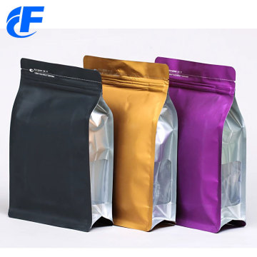 Food Packaging Ziplock Flat Bottom Coffee Bag