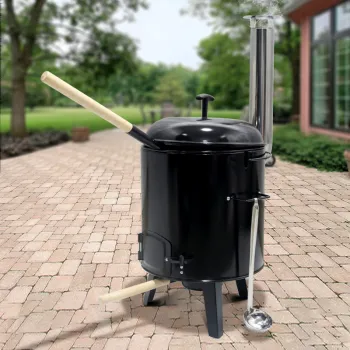 Enamelled Goulash Pot Outdoor Stew Oven Chestnut Bbq Chicken Goulash Stew Oven With Grill Function