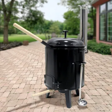 Enamelled Goulash Pot Outdoor Field Kitchen Cannon Stew Oven Chestnut BBQ Chicken Goulash Cannon Stew Oven with Grill Function
