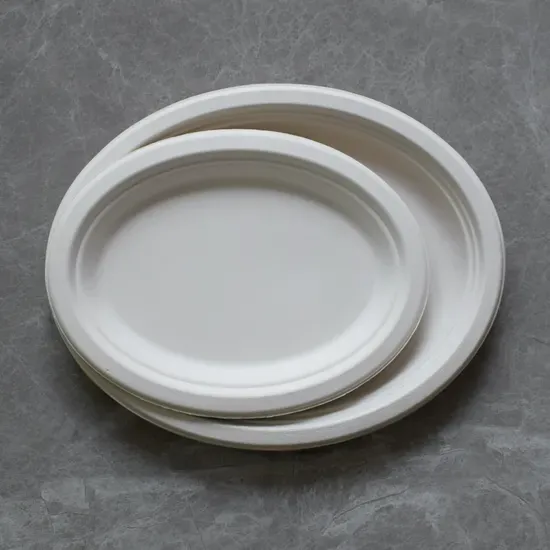 Eco-Friendly Sugarcane Bagasse Oval Plate