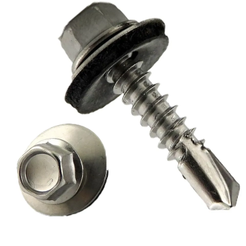 Galvanized Roof Tek Screws: Hex Washer Head Self-Drilling Screws with Rubber Washers for Sheet Metal and Steel Roofing