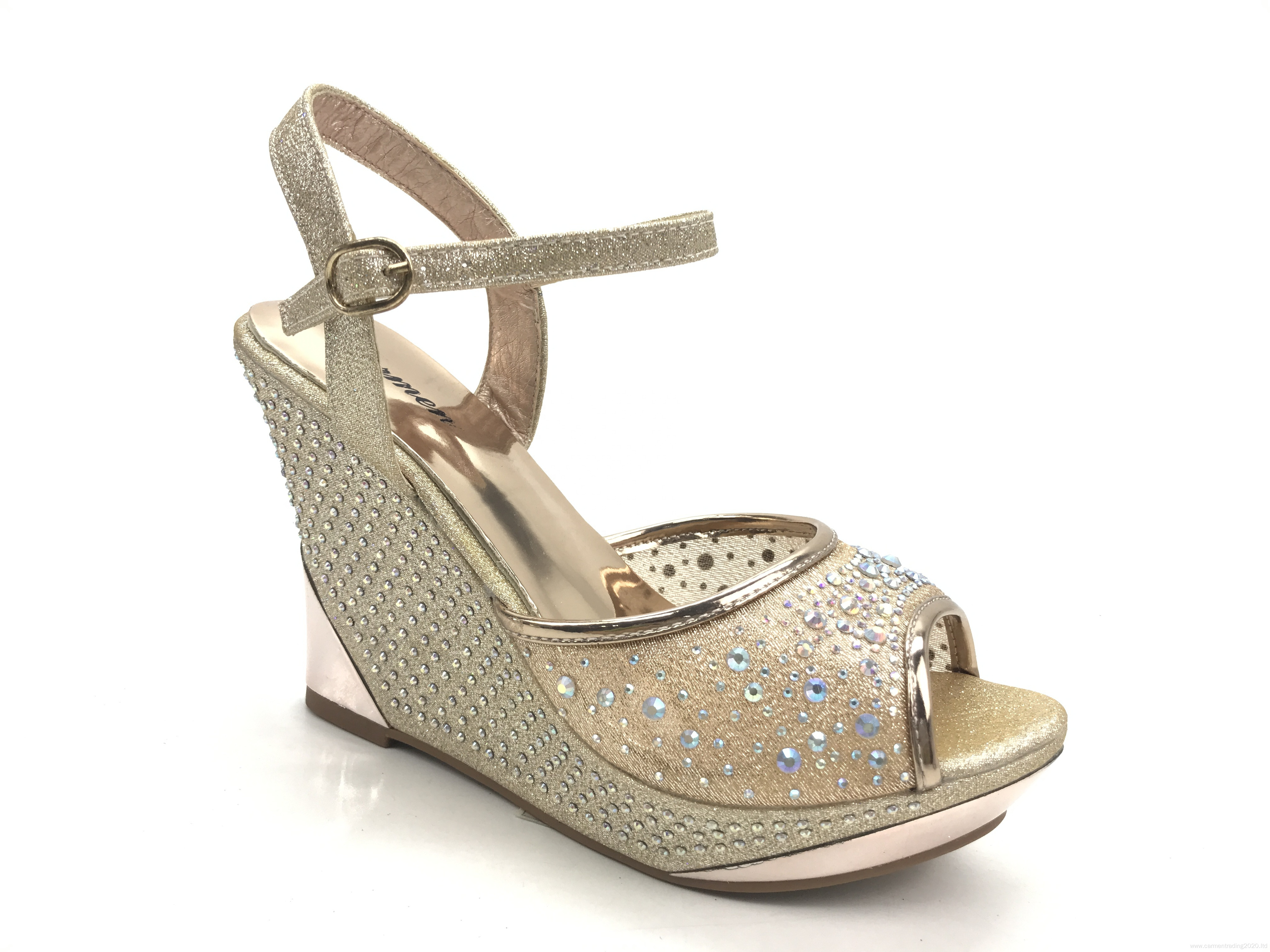 Womens Open Toe Crystal Rhinestone Platform Sandals