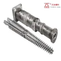 Nitrided o bimetallic barrel conical twin extruder screw at bariles para sa plastic extruder