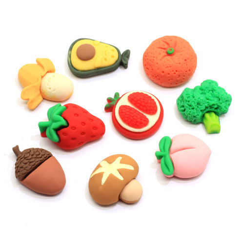 20mm Kawaii Vegetable Fruits Flat back Resin Cabochon Phone Decoration Craft DIY Scrapbooking Hair Bows Center Accessories