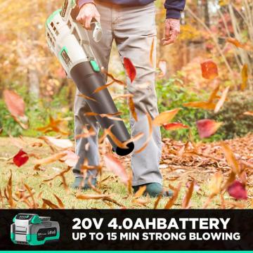 20V Cordless Battery Leaf Blower Cleaning Leaves