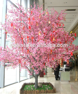 street landscaping festival decoration outdoor silk peach blossom tree