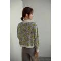 Autumn wool embroidered knit sweater cardigan coat