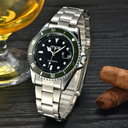 Fashion clock mens steel business watches