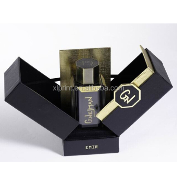 Imballaggio della carta del profumo della scatola cosmetica di carta nera di lusso