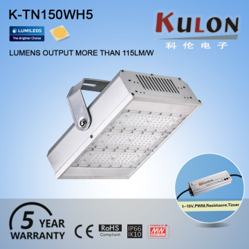 New high quality 150w 115lm/w dimmable die-cast aluminum led tunnel lights