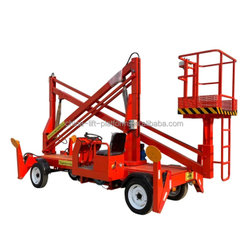CE Certified Small Electric-Diesel Sky Spider Cherry Picker Tracked Boom Lift with Automatic Leveling