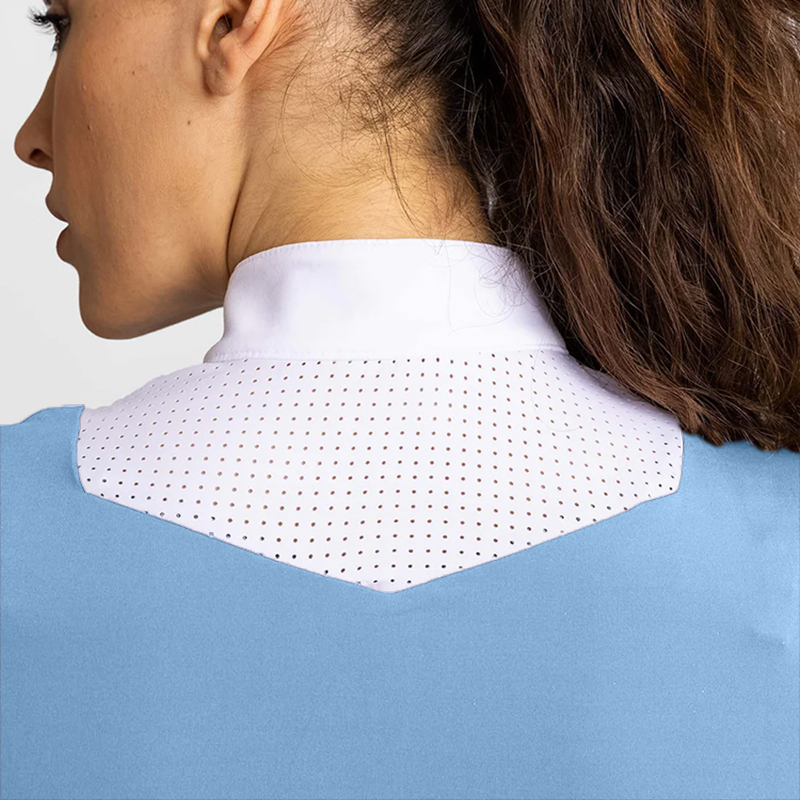 Nuova abbigliamento da donna a blu a blu chiaro Shirt Mesh Show