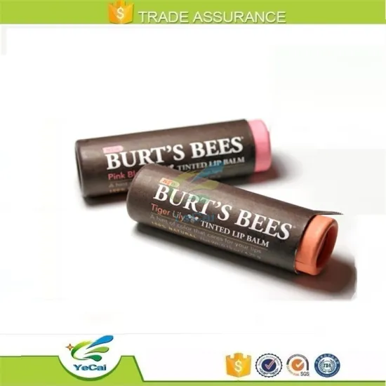 Round paper box for cosmetics usage and paper material cute lip balm container