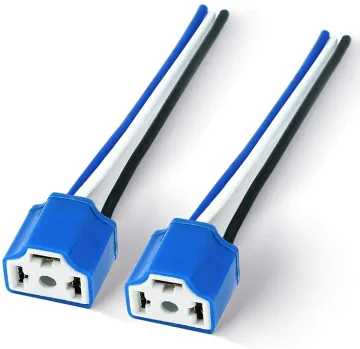 High Quality H4 9003 Female Ceramic Socket Adapter with Wire for Car Bulbs