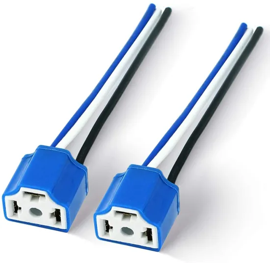 High Quality H4 9003 Female Ceramic Socket Adapter with Wire for Car Bulbs