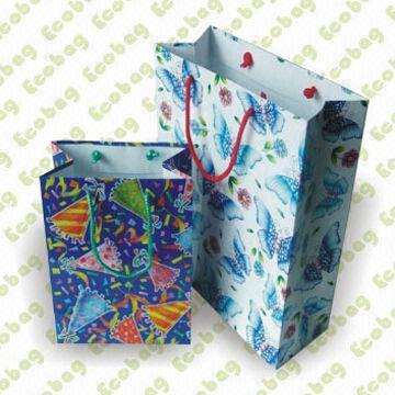 Paper Bags, Made of Art Paper with Lamination, Suitable for Gifts, Promotions and Packing