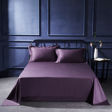 Windsor Purple 3 PCS 100% Egyptian Cotton Flat Sheet Set