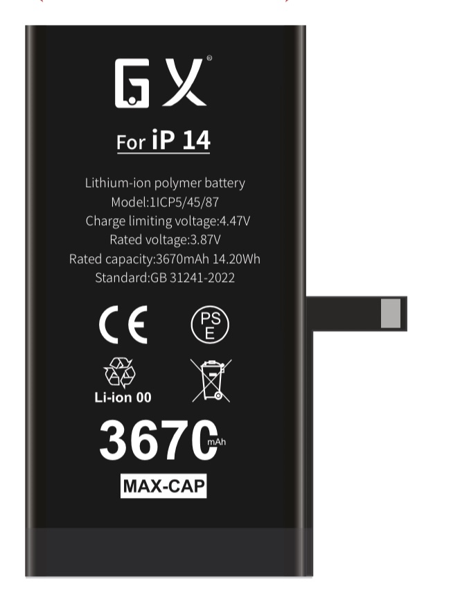 GX für iPhone 14 Batterie mit hoher Kapazität