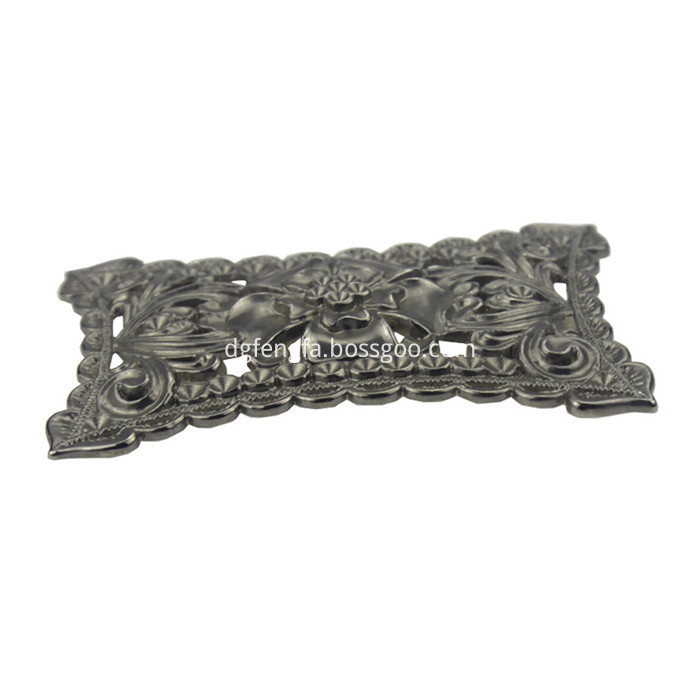 Carving flower shape belt buckle with archaize