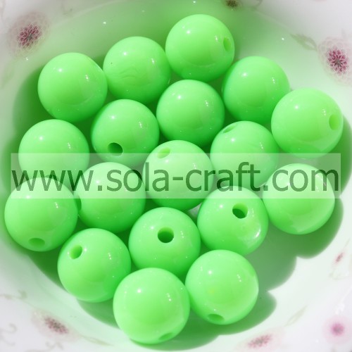 Fashion Lovely 6MM Solid Faux Acrylic Bright Green Bracelet Beads