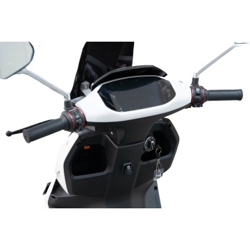 Streamlined Electric Motorcycle in White and Black