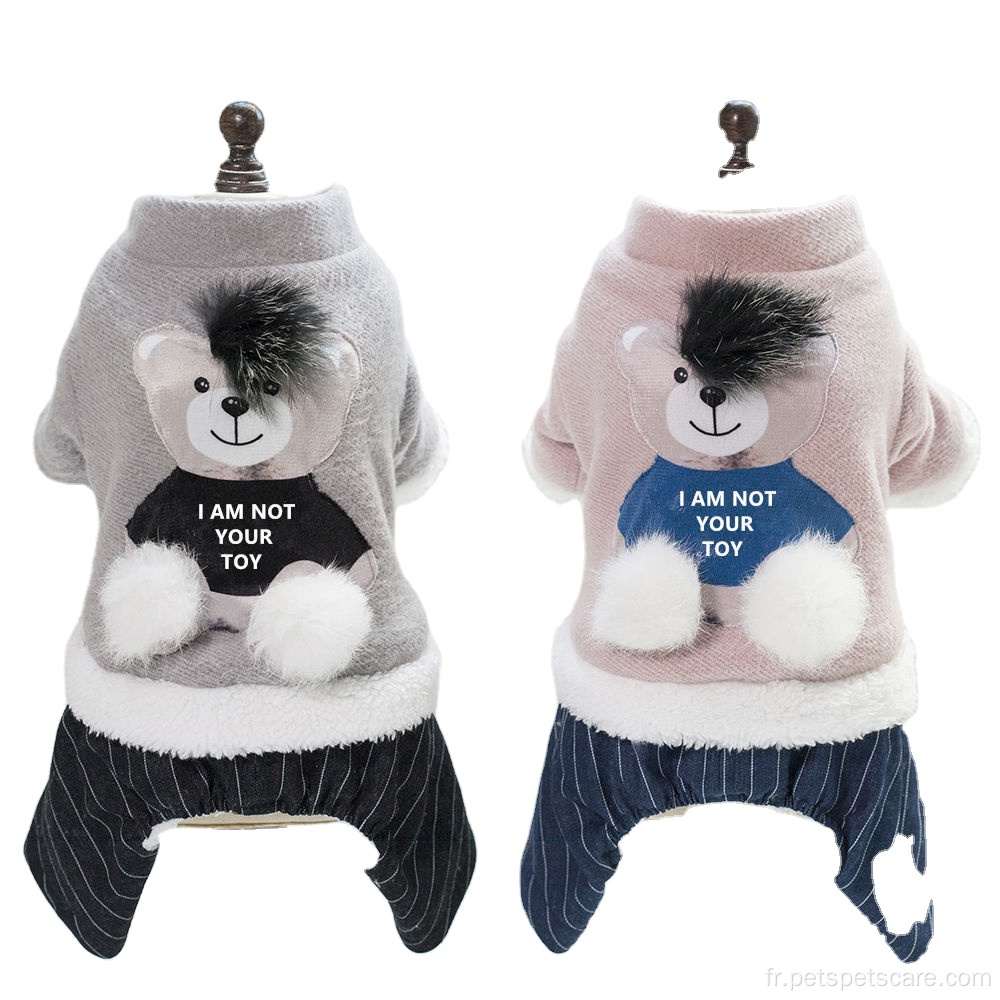 Doux beaux ours coton manteau petit chien vêtements