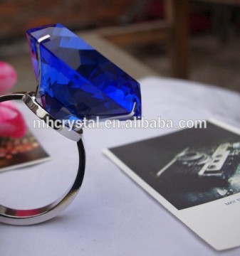 Blue Diamond glass wedding napkin rings MH-00158B